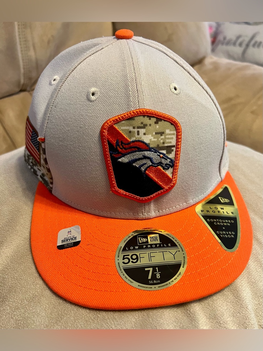 New Era 59FIFTY Low Profile Denver Broncos NFL Fitted Cap Gray/Orange 7 1/8